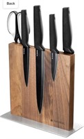 Navaris Magnetic Wooden Knife Block - Kitchen