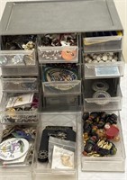 Tool caddy and contents of jewelry and watches