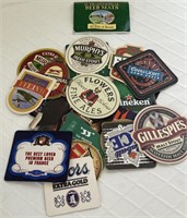 Group of beer mats from the pubs of Britain