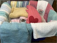 Tote of hand towels and bath towels