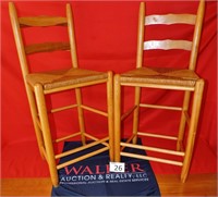 Two Woven Seat Bar Stools