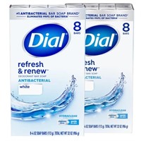 Dial Classic White Antibacterial Bar Soap, 16pk