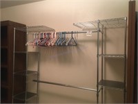 Very nice metal clothes rack-with shelves