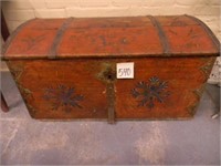 Early 1800's Towle Painted Immigrants Trunk