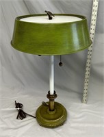 Vintage Avocado Green Metal Lamp