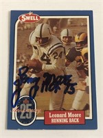 Lenny Moore Signed Card W/ HOF 75 COLTS