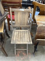 Vintage Child's Wood Slat Folding Chair