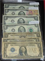 Variety: $1 Silver Certificates. $2 Notes. Postal