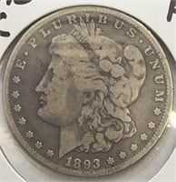 1893CC Morgan Silver Dollar Key Date