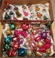 2 Boxes of Antique Glass Christmas Ornaments