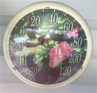 Round Hummingbird Design Outdoor Thermometer
