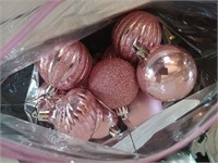 Lot of vintage pink Christmas ornaments