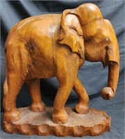 Large wooden carved elephant