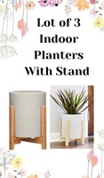 Lot of 3 Indoor Planters with Stands