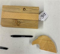 Wood Tricket box & Eagle puzzle