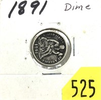 1891 Seated Liberty dime