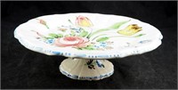 Italy Hand Painted 11" Pedestal Cake Plate