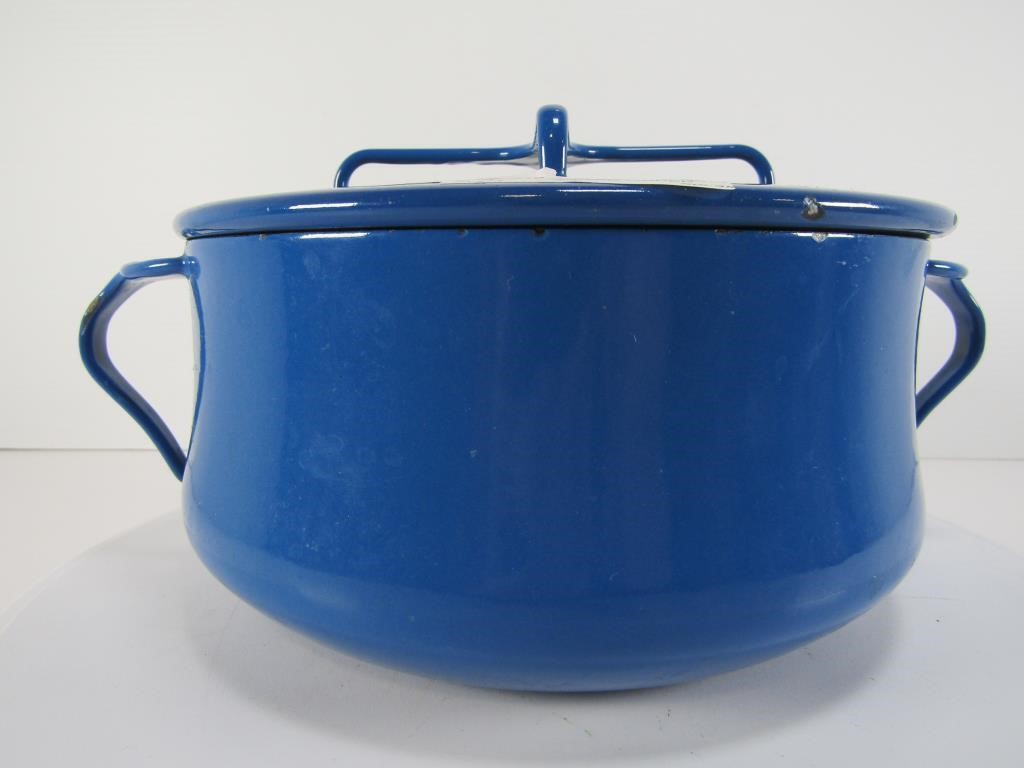 DANSK ENAMELED LIDDED POT - 7.25" DIAMETER