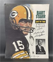 Green Bay Packers Bart Star Autographed Poster