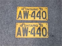 1935 License Plates