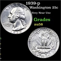 1939-p Washington 25c Grades Choice AU/BU Slider