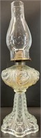 Antique Draped Glass Oil Lamp