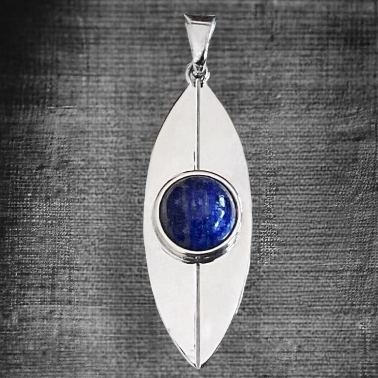 Lovely Lapis Sterling Silver Pendant