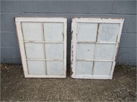 2 Vintage Chippy Wood Windows
