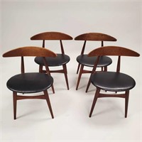 4 Hans Wegner CH33 dining chairs by Carl Hansen