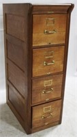 Vintage Oak 4 Drawer File Cabinet