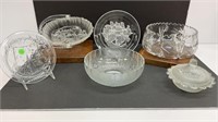 Assorted  Clear Glass: Bowls, Plates and Candy