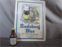 Karlsberg Beer Metal Sign & Mini Bottle