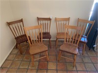 6 Antique Wood Chairs,