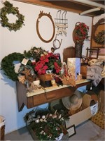 Christmas floral and supplies, frames, baskets,