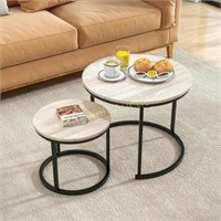 Round Coffee Table Set of 2 for Living Room