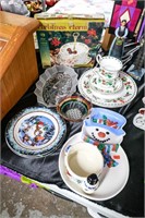 Assortment of Christmas Serving Dishes; Anchor