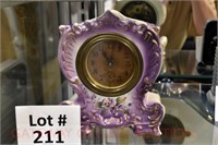 Small Porcelain Cased Mantle Clock: