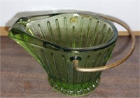 2" Miniature Glass Green Coal Bucket