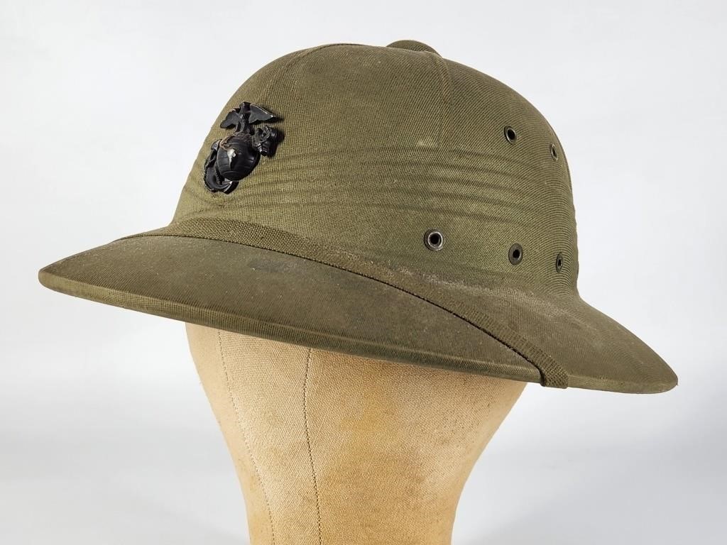 1942 DATED WWII USMC PITH HELMET | Live and Online Auctions on HiBid.com