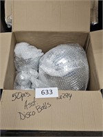 50ct assorted sized disco balls