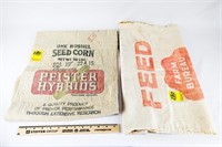 Vintage Pfister Hybrids One Bushel Seed Corn Bag &