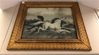 "Spirited horses" print - Gesso frame - usually