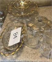 Vintage Gold Trimmed Glass Lot