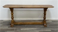 Pine console table 72"w. x 16”d. x 30”h