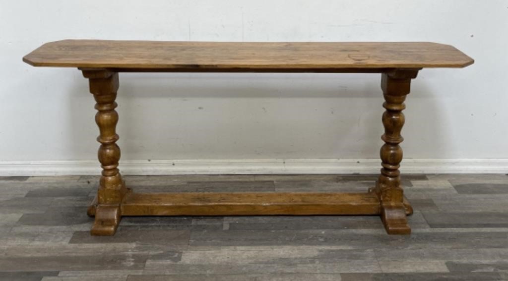 Pine console table 72" l x 16”w x 30”h