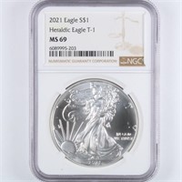 2021 T1 Silver Eagle NGC MS69