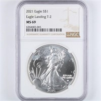 2021 T2 Silver Eagle NGC MS69