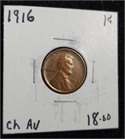 1916 Lincoln Wheat Cent Penny coin marked Choice