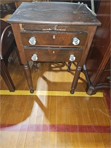 2 DRAWER ANTIQUE STAND / WORKTABLE