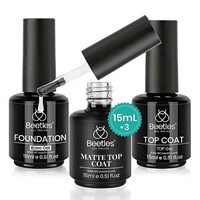 beetles Gel Polish Base Top Coat Set, 3Pcs 15ml